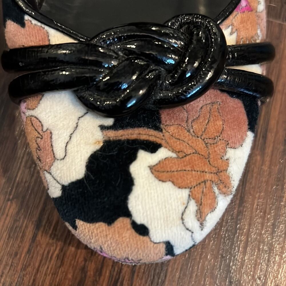 MISSONI Velvet Floral Print Ballet Flats - Size 38.5 - Picture 7 of 15